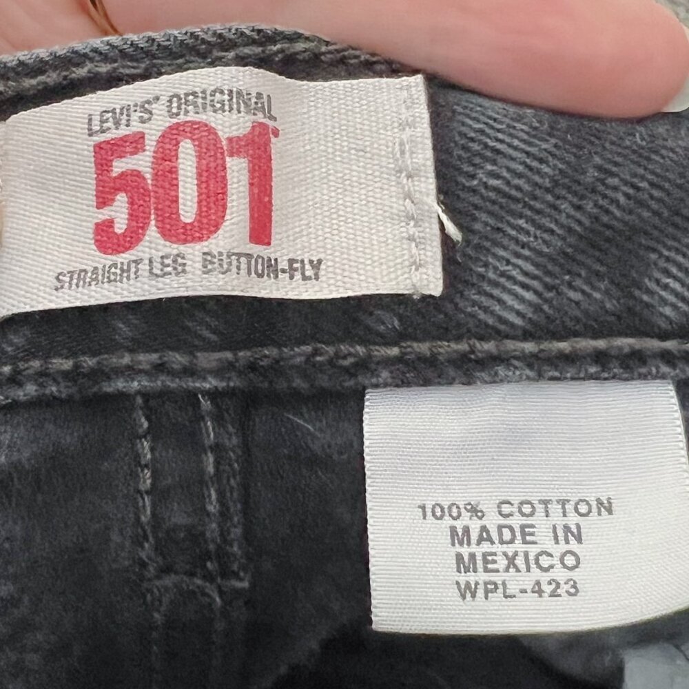 Levi's Original 501 Straight Leg Button Fly Black Jeans Denim Size 38 x 34 - Picture 5 of 5